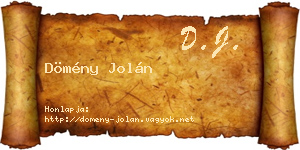 Dömény Jolán névjegykártya